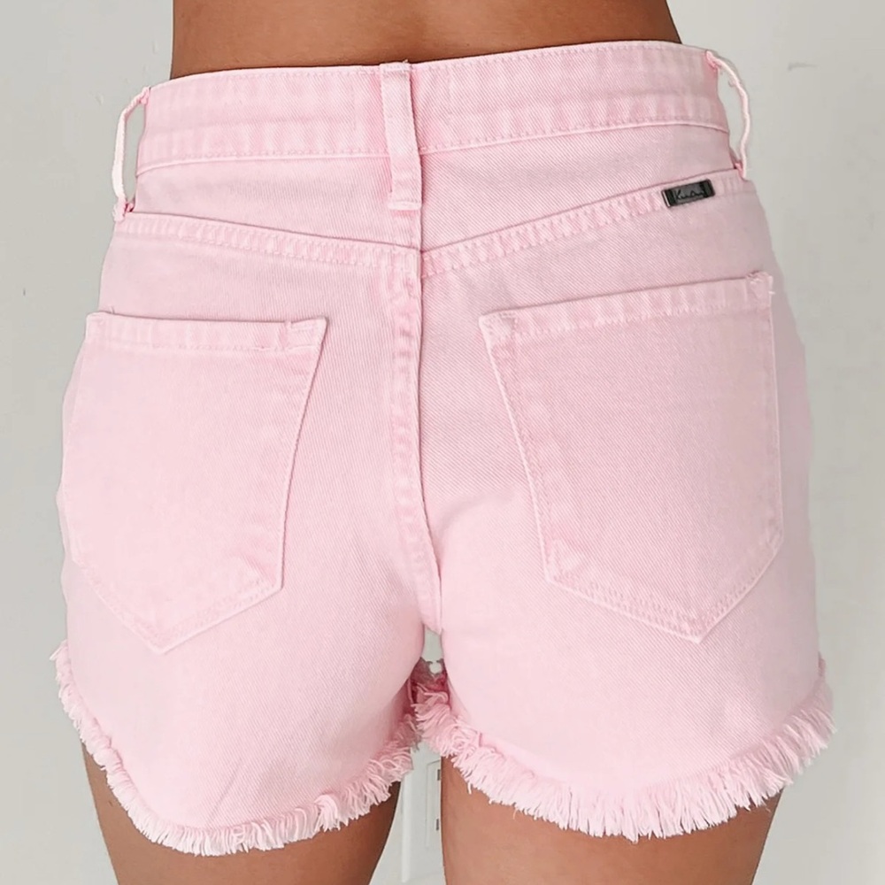 NanaMacs Pink Frayed Hem Women Shorts - Picture 3 of 3